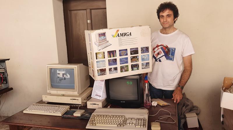 An Amiga station with monitor
