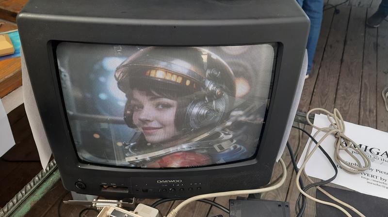 A classic running on the monitor