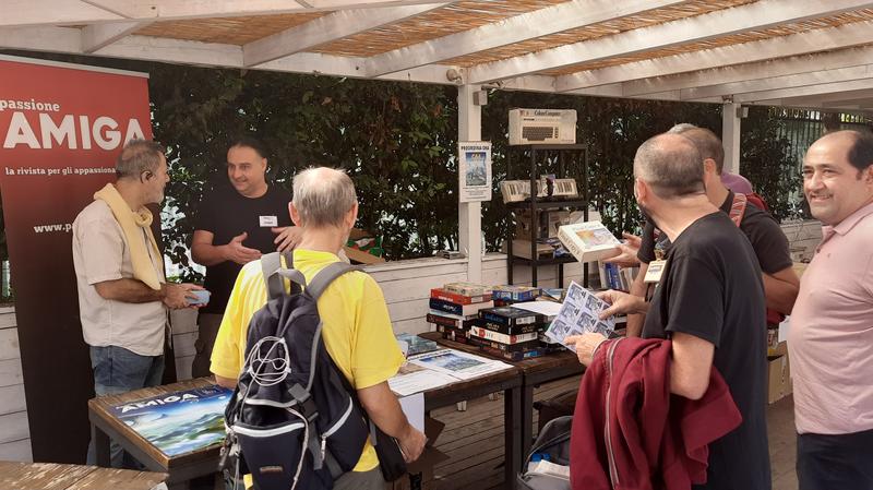 Meeting in front of the stand