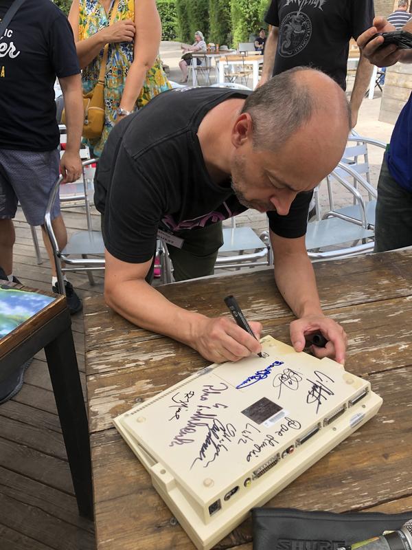An autograph on a box