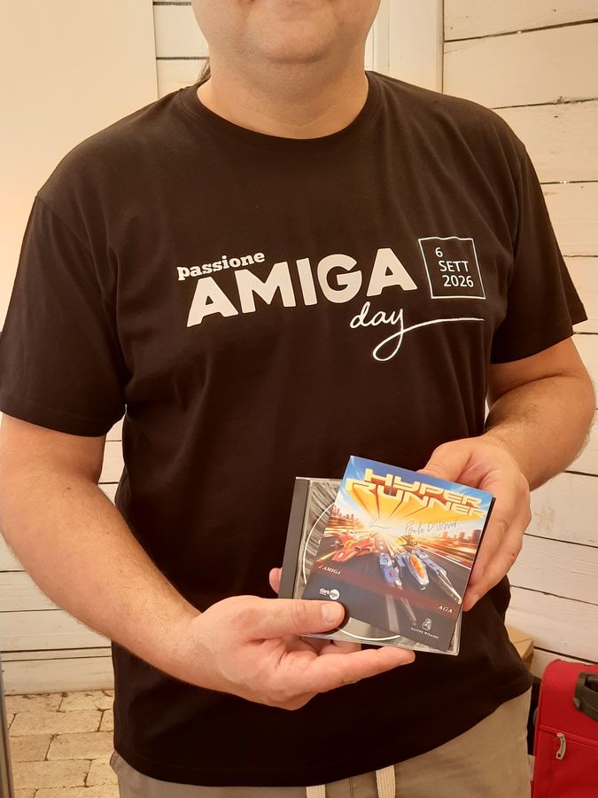 A visitor shows off his copy